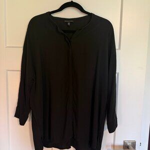 Eileen Fisher black silk blouse in medium